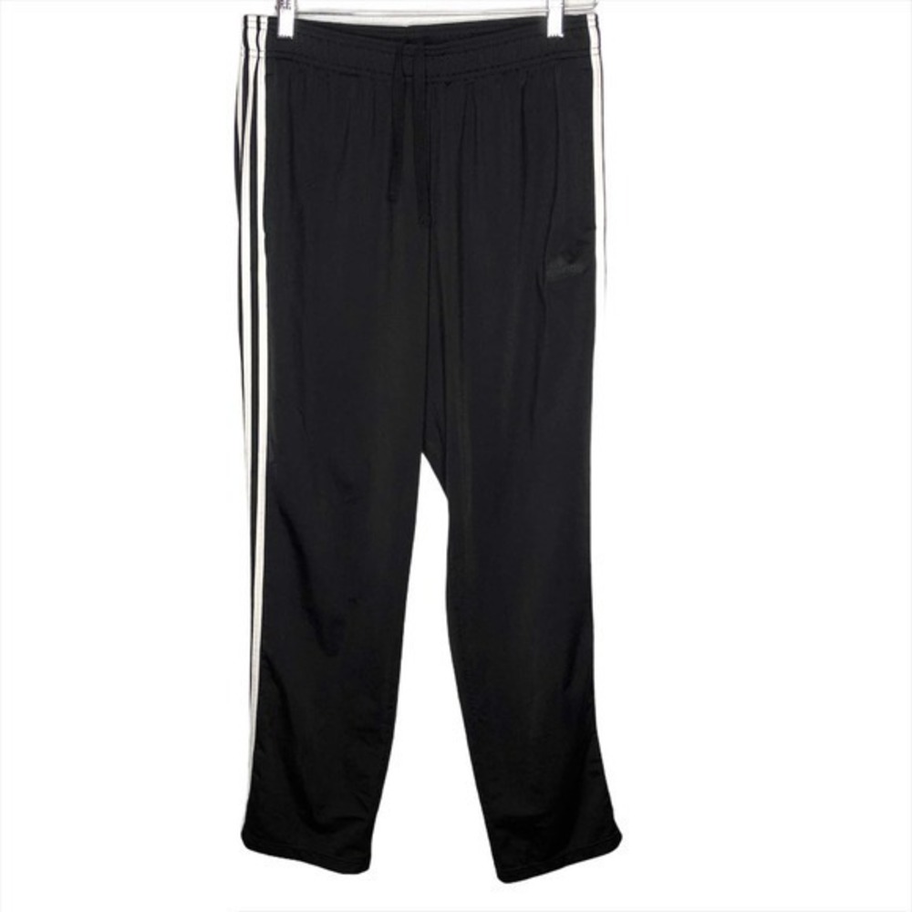 Adidas black white striped athletic pants
